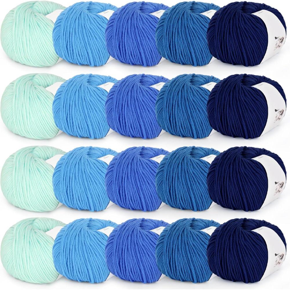 image:imageKatech 20 Skeins Cotton Yarn for Crocheting55 Cotton 45 Acrylic4 Medium WorstedSuper Soft Milk Cotton YarnGreat Crochet and Knitting Starter Kit for Colorful CraftColor F