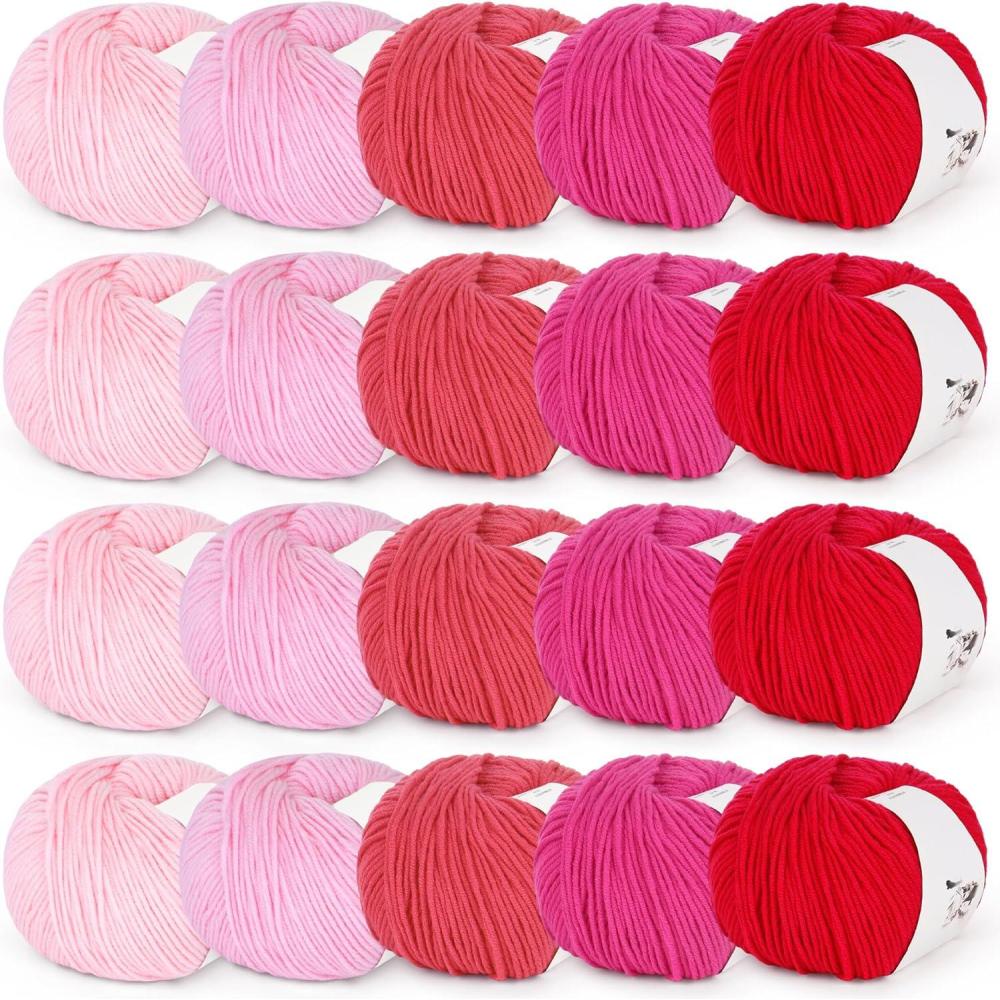 image:imageKatech 20 Skeins Cotton Yarn for Crocheting55 Cotton 45 Acrylic4 Medium WorstedSuper Soft Milk Cotton YarnGreat Crochet and Knitting Starter Kit for Colorful CraftColor C