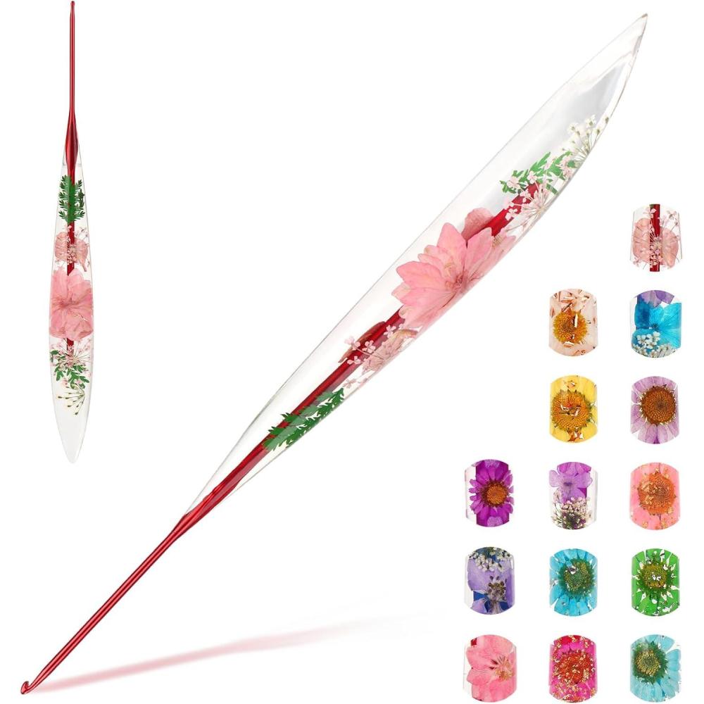 image:imageKatech 5mm Crochet Hooks with Floral PatternElegant ampUnique Crochet NeedlesLonger Smooth Glide Crocheting Hook for Arthritic Hands Beginners amp Professional Ideal Crochet GiftH20mm