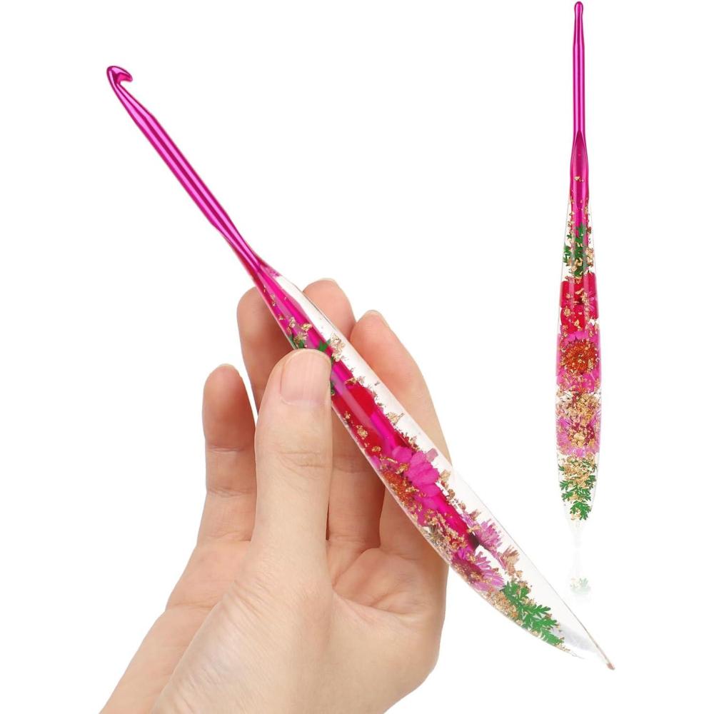 image:imageKatech 5mm Crochet Hooks with Floral PatternElegant ampUnique Crochet NeedlesLonger Smooth Glide Crocheting Hook for Arthritic Hands Beginners amp Professional Ideal Crochet GiftH45mm