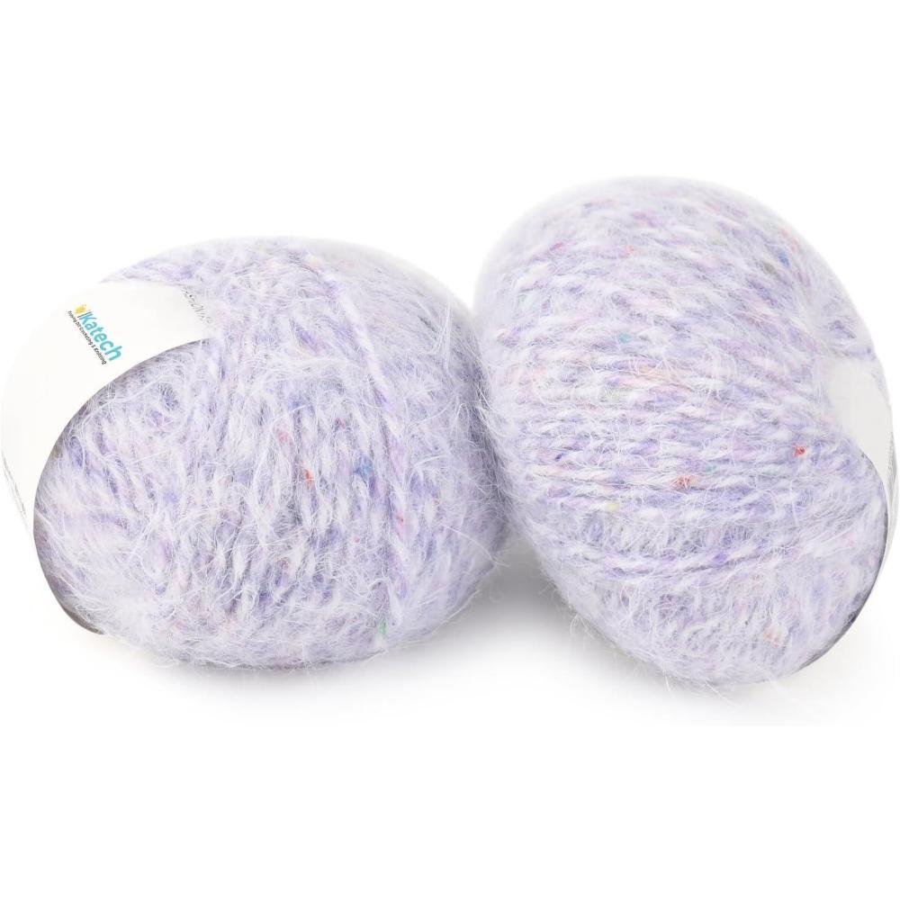 image:imageKatech Dreamy Yarn for Crocheting amp KnittingSuper Soft Yarn with Colorful Spots2 Pack of 142Yds352Oz44 Polyester 40 Nylon 13 Acrylic 3 WoolIdeal for Blankets Scarves Shawls amp Garments D