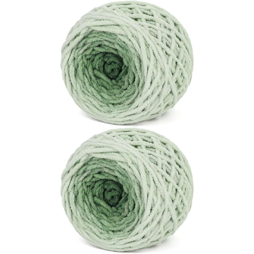 image:imageKatech Fluffy Ombre Yarn for Crocheting2 Pcs of 285g1005oz6 Super Bulky Velvet Chenille Yarn for Knitting Soft Fuzzy Gradient Cake Yarns for Baby Blanket Scarf Throw Pillow Doll hatPurpleCyan Ombre