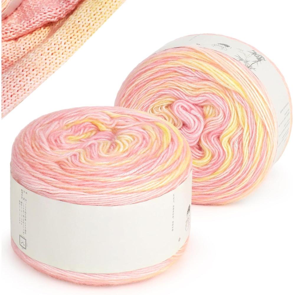 image:imageKatech Ombre Yarn for Crocheting KnittingGradient Cake Variegated Soft Yarn with Vibrant ColorsMulticolorPerfect for Blankets Scarves Shawls and Garments Color CColor C