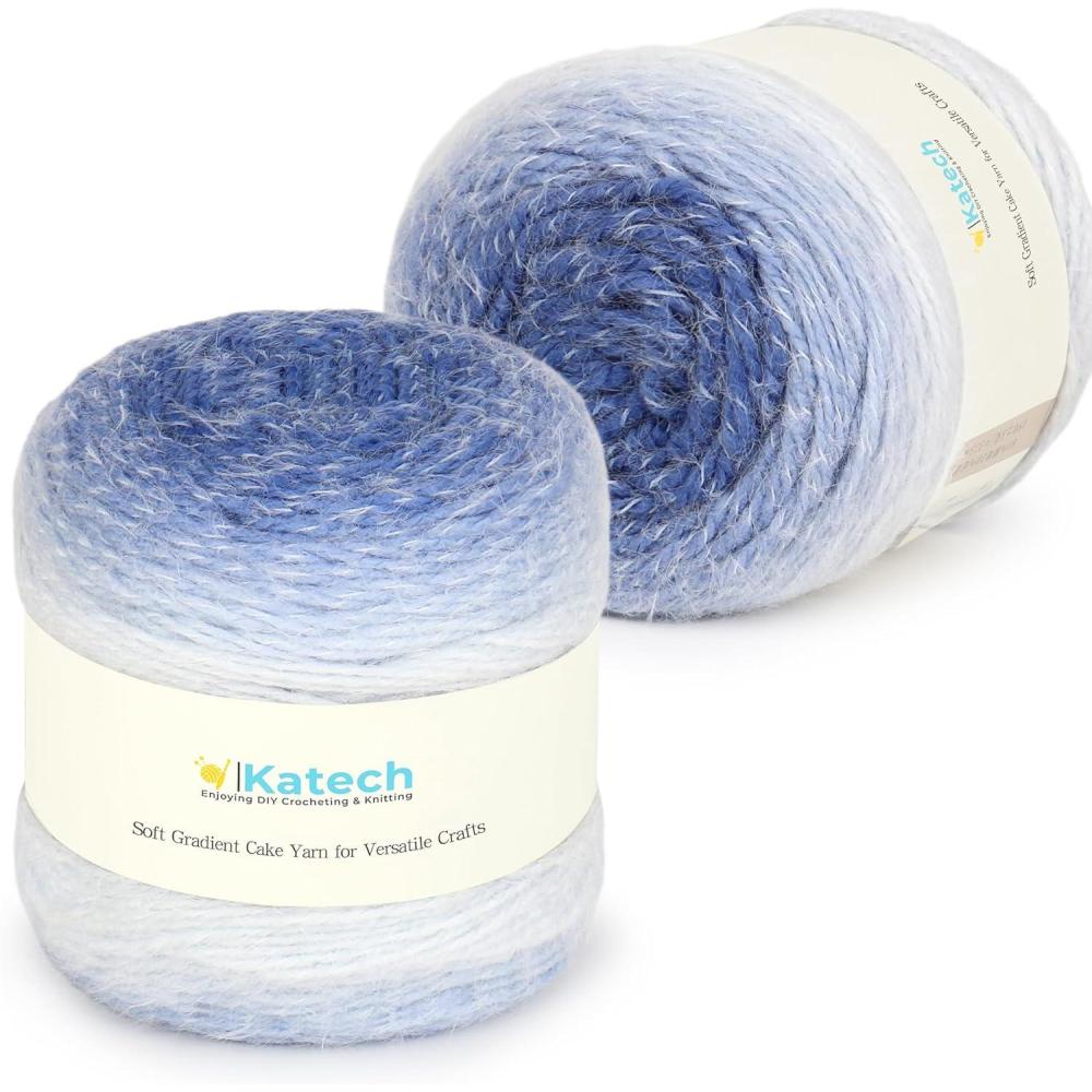 image:imageKatech Ombre Yarn for CrochetingLarge Skein of Gradient Yarn Cake2 Pack of 200g705 oz80 Acrylic20 Nylon 4 MediumPerfect for Star Blankets Scarves Shawls and Garments AColor B