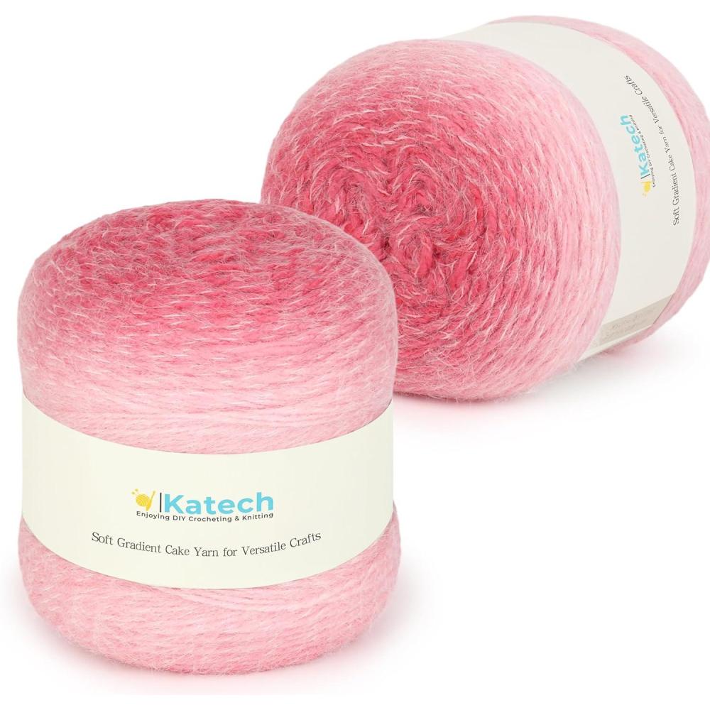 image:imageKatech Ombre Yarn for CrochetingLarge Skein of Gradient Yarn Cake2 Pack of 200g705 oz80 Acrylic20 Nylon 4 MediumPerfect for Star Blankets Scarves Shawls and Garments AColor C