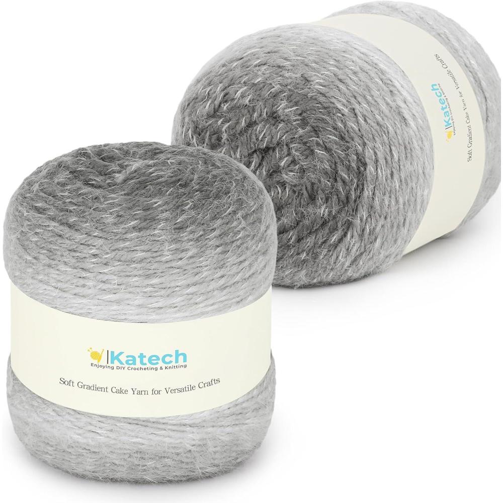 image:imageKatech Ombre Yarn for CrochetingLarge Skein of Gradient Yarn Cake2 Pack of 200g705 oz80 Acrylic20 Nylon 4 MediumPerfect for Star Blankets Scarves Shawls and Garments AColor F