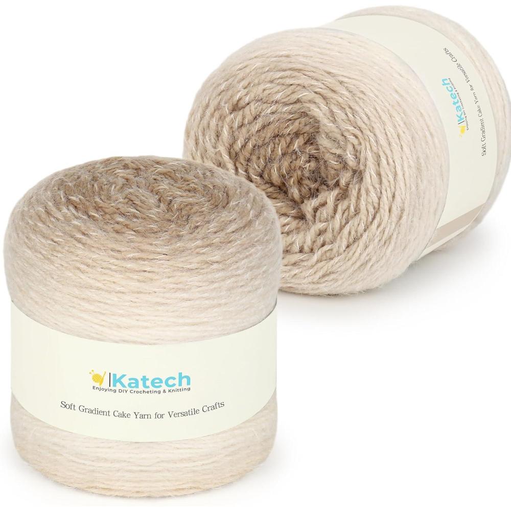 image:imageKatech Ombre Yarn for CrochetingLarge Skein of Gradient Yarn Cake2 Pack of 200g705 oz80 Acrylic20 Nylon 4 MediumPerfect for Star Blankets Scarves Shawls and Garments AColor D