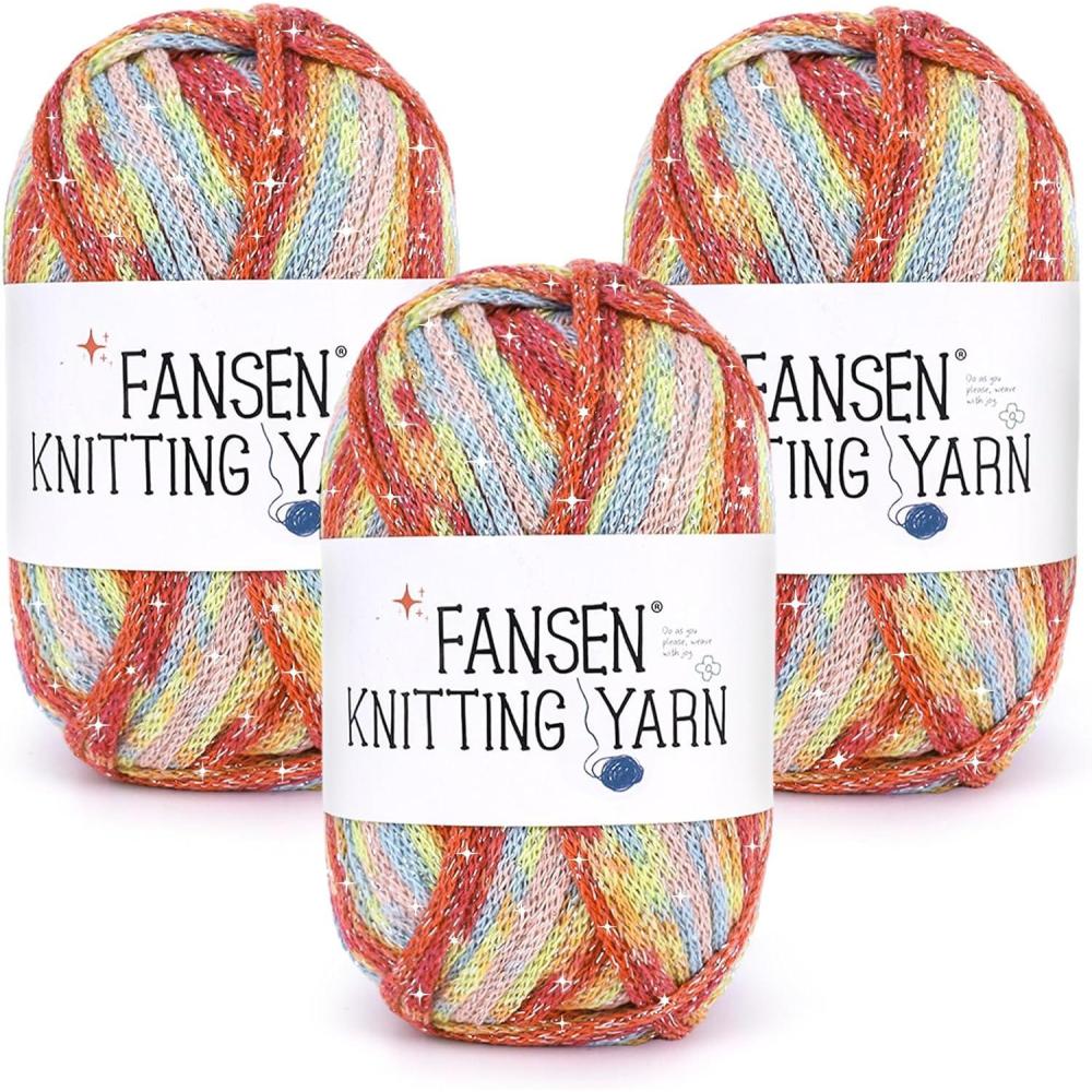 image:imageKatech Sparkle Ombre Yarn for Crocheting3 Pack of 100g353oz4 MediumGlitter Rainbow Yarn for Crocheting Durable Gradient Hollow Crochet Yarns for Bag Carpet Cushion Doll DishclothBlueRed Ombre
