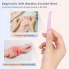 Katech 12 pcs Crochet Hooks Different Sizes (2.0-10.0 mm) Ergonomic Plastic Handle Crochet Knitting Needles Set DIY Craft Yarn Weaving Tools for Crochet Enthusiasts to Make Socks, Hat, Scarf, Bag, Cap(pink)