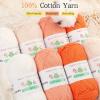 Katech 1OO% Cotton Yarn for Crocheting & Knitting–12-Color of 137 Yards/1.76 oz Baby Cotton Yarn Sport Weight CYC #2-Soft & Breathable-Ideal for Dishcloths, Baby Clothes, Potholders(F)