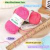 Katech 1OO% Cotton Yarn for Crocheting & Knitting–12-Color of 137 Yards/1.76 oz Baby Cotton Yarn Sport Weight CYC #2-Soft & Breathable-Ideal for Dishcloths, Baby Clothes, Potholders(C)