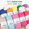 Katech 1OO% Cotton Yarn for Crocheting & Knitting–12-Color of 137 Yards/1.76 oz Baby Cotton Yarn Sport Weight CYC #2-Soft & Breathable-Ideal for Dishcloths, Baby Clothes, Potholders(D)
