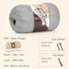Katech 1OO% Mercerized Cotton Yarn for Crocheting & Knitting–Soft Sport Weight CYC #2, 4 Pcs 3.52 Oz (100g)/273 Yd (250m), Ideal Crochet Yarn for Blankets, Clothes, Opera Cape, Bags, Dishcloth (A)(White gray)