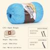 Katech 1OO% Mercerized Cotton Yarn for Crocheting & Knitting–Soft Sport Weight CYC #2, 4 Pcs 3.52 Oz (100g)/273 Yd (250m), Ideal Crochet Yarn for Blankets, Clothes, Opera Cape, Bags, Dishcloth (A)(Light blue)
