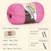 Katech 1OO% Mercerized Cotton Yarn for Crocheting & Knitting–Soft Sport Weight CYC #2, 4 Pcs 3.52 Oz (100g)/273 Yd (250m), Ideal Crochet Yarn for Blankets, Clothes, Opera Cape, Bags, Dishcloth (A)(Rose pink)