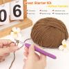 Katech 20 Skeins Cotton Yarn for Crocheting-55% Cotton 45% Acrylic-4 Medium (Worsted)-Super Soft Milk Cotton Yarn-Great Crochet and Knitting Starter Kit for Colorful Craft(Brown)