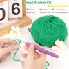 Katech 20 Skeins Cotton Yarn for Crocheting-55% Cotton 45% Acrylic-4 Medium (Worsted)-Super Soft Milk Cotton Yarn-Great Crochet and Knitting Starter Kit for Colorful Craft(Dark green)