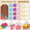 Katech 20 Skeins Cotton Yarn for Crocheting-55% Cotton 45% Acrylic-4 Medium (Worsted)-Super Soft Milk Cotton Yarn-Great Crochet and Knitting Starter Kit for Colorful Craft(Color B)