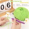 Katech 20 Skeins Cotton Yarn for Crocheting-55% Cotton 45% Acrylic-4 Medium (Worsted)-Super Soft Milk Cotton Yarn-Great Crochet and Knitting Starter Kit for Colorful Craft(Grass green)