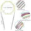 Katech 24 inch (60cm) Circular Knitting Needles Set, 2.75mm-5.00mm Stainless Steel Knitting Needles with Cables, 7 Sizes Round Needle for Sweaters, Hats, Socks, Scarves(16IN)