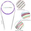 Katech 24 inch (60cm) Circular Knitting Needles Set, 2.75mm-5.00mm Stainless Steel Knitting Needles with Cables, 7 Sizes Round Needle for Sweaters, Hats, Socks, Scarves(32IN)