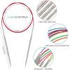 Katech 24 inch (60cm) Circular Knitting Needles Set, 2.75mm-5.00mm Stainless Steel Knitting Needles with Cables, 7 Sizes Round Needle for Sweaters, Hats, Socks, Scarves(24IN)