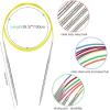 Katech 24 inch (60cm) Circular Knitting Needles Set, 2.75mm-5.00mm Stainless Steel Knitting Needles with Cables, 7 Sizes Round Needle for Sweaters, Hats, Socks, Scarves(40IN)