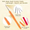Katech 4pcs Small Sizes Crochet Hooks, 1.0mm, 1.25mm, 1.5mm, 1.75mm Lace Crochet Hook Ergonomic Handle, Smooth Crochet Needles for Dreadlocks Hair, Fine Work, Lace Knitting (Color is Random)