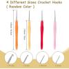 Katech 4pcs Small Sizes Crochet Hooks, 1.0mm, 1.25mm, 1.5mm, 1.75mm Lace Crochet Hook Ergonomic Handle, Smooth Crochet Needles for Dreadlocks Hair, Fine Work, Lace Knitting (Color is Random)