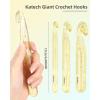 Katech 5 pcs Crochet Hooks Large Sizes (12mm / 15mm / 18mm / 20mm / 25mm) Plastic Crochet Needles Set Ergonomic Crochet Hook Kit DIY Yarn Weave Tool for Knitting Blanket, Shawl, Carpet, Sweater, Scarf