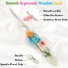 Katech 5.0mm Crochet Hook for Arthritic Hands, Hand-Polished Stainless Steel Ergonomic Crochet Hooks with Customized Sparkle Dried Floral Grip, Soft Tapered Hook-Crochet Gift for Beginner & Crocheter(4.0mm)