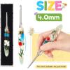 Katech 5.0mm Crochet Hook for Arthritic Hands, Hand-Polished Stainless Steel Ergonomic Crochet Hooks with Customized Sparkle Dried Floral Grip, Soft Tapered Hook-Crochet Gift for Beginner & Crocheter(4.0mm)