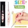 Katech 5.0mm Crochet Hook for Arthritic Hands, Hand-Polished Stainless Steel Ergonomic Crochet Hooks with Customized Sparkle Dried Floral Grip, Soft Tapered Hook-Crochet Gift for Beginner & Crocheter(5.0mm)