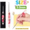 Katech 5.0mm Crochet Hook for Arthritic Hands, Hand-Polished Stainless Steel Ergonomic Crochet Hooks with Customized Sparkle Dried Floral Grip, Soft Tapered Hook-Crochet Gift for Beginner & Crocheter(3.0mm)