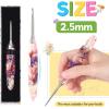 Katech 5.0mm Crochet Hook for Arthritic Hands, Hand-Polished Stainless Steel Ergonomic Crochet Hooks with Customized Sparkle Dried Floral Grip, Soft Tapered Hook-Crochet Gift for Beginner & Crocheter(2.5mm)