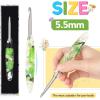 Katech 5.0mm Crochet Hook for Arthritic Hands, Hand-Polished Stainless Steel Ergonomic Crochet Hooks with Customized Sparkle Dried Floral Grip, Soft Tapered Hook-Crochet Gift for Beginner & Crocheter(5.5mm)