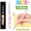 Katech 5.0mm Crochet Hook for Arthritic Hands, Hand-Polished Stainless Steel Ergonomic Crochet Hooks with Customized Sparkle Dried Floral Grip, Soft Tapered Hook-Crochet Gift for Beginner & Crocheter(4.5mm)