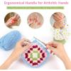 Katech 5mm Crochet Hooks with Floral Pattern-Elegant &Unique Crochet Needles-Longer Smooth Glide Crocheting Hook for Arthritic Hands, Beginners & Professional Ideal Crochet Gift(H)(8.0mm)