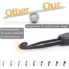 Katech 9 Sizes Crochet Hooks, Ergonomic Soft Grip Aluminum Crochet Hook Set, Black Plastic Crochet Needles for Arthritic Hands Beginners Kids Adults Ideal Crochet Lovers Gift 2.0mm(B)-6.0mm(J)(2.0mm(B)-6.0mm(J))