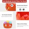Katech Axolotl Yarn Bowl for Knitting, Yarn Holder for Crocheting, Extra Large Cute Crochet Bowls Wool Storage for Knitter & Crocheter Tangle-Free Crafting, Gifts for Crocheters Knitter(red)