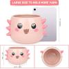 Katech Axolotl Yarn Bowl for Knitting, Yarn Holder for Crocheting, Extra Large Cute Crochet Bowls Wool Storage for Knitter & Crocheter Tangle-Free Crafting, Gifts for Crocheters Knitter(pink)