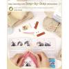 Katech Beginner Knitting Kit – Learn to Knit Kit for Adults & Kids – Complete Hat, Scarf, Gloves Starter Kit with Step-by-Step Instructions(light khaki)