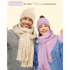 Katech Beginner Knitting Kit – Learn to Knit Kit for Adults & Kids – Complete Hat, Scarf, Gloves Starter Kit with Step-by-Step Instructions(purple)
