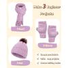 Katech Beginner Knitting Kit – Learn to Knit Kit for Adults & Kids – Complete Hat, Scarf, Gloves Starter Kit with Step-by-Step Instructions(purple)