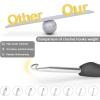 Katech Crochet Hooks 8 Pieces Different Sizes (2.5mm-6.0mm) Smooth Knitting Needles Ergonomic Handle Retro Fancy Crochet Needle Hand DIY Crafts Yarn Weaving Tools for Crochet Lovers(Black)