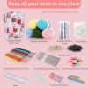 Katech Crochet Hooks Kit with Case, 85-Piece Crochet Hooks Set, Ergonomic Crochet Hook Crochet Needles Weave Yarn Kits DIY Hand Knitting Art Tools for Beginners and Experienced Lovers(Pink with yarn)