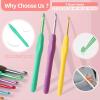 Katech Crochet Hooks Kit with Case, 85-Piece Crochet Hooks Set, Ergonomic Crochet Hook Crochet Needles Weave Yarn Kits DIY Hand Knitting Art Tools for Beginners and Experienced Lovers(Pink with yarn)