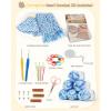 Katech Crochet Kit for Beginner-Crochet Kit for Adults – Complete Set Learn to Crochet Hat, Scarf, Knitting Starter Kit with Step-by-Step Instructions 6 Crocheting Yarn (Blue)(blue)