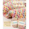 Katech Crochet Kit for Beginner-Crochet Kit for Adults – Complete Set Learn to Crochet Hat, Scarf, Knitting Starter Kit with Step-by-Step Instructions 6 Crocheting Yarn (Blue)(macaron)
