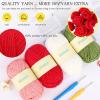 Katech Crochet Kit for Beginners Adults – Coin Purse Crochet Kit with Step-by-Step Instructions, Premium Yarn, Hook & Supplies – Learn-to-Crochet Small Bag, Wallet or Creative Gift(white-red rose)